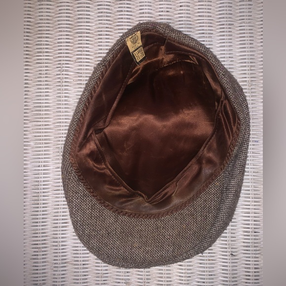 Vintage Brown United Hatters Workers Int’l Union Newsboy Cabbie Flat Ivy Cap - Picture 4 of 5